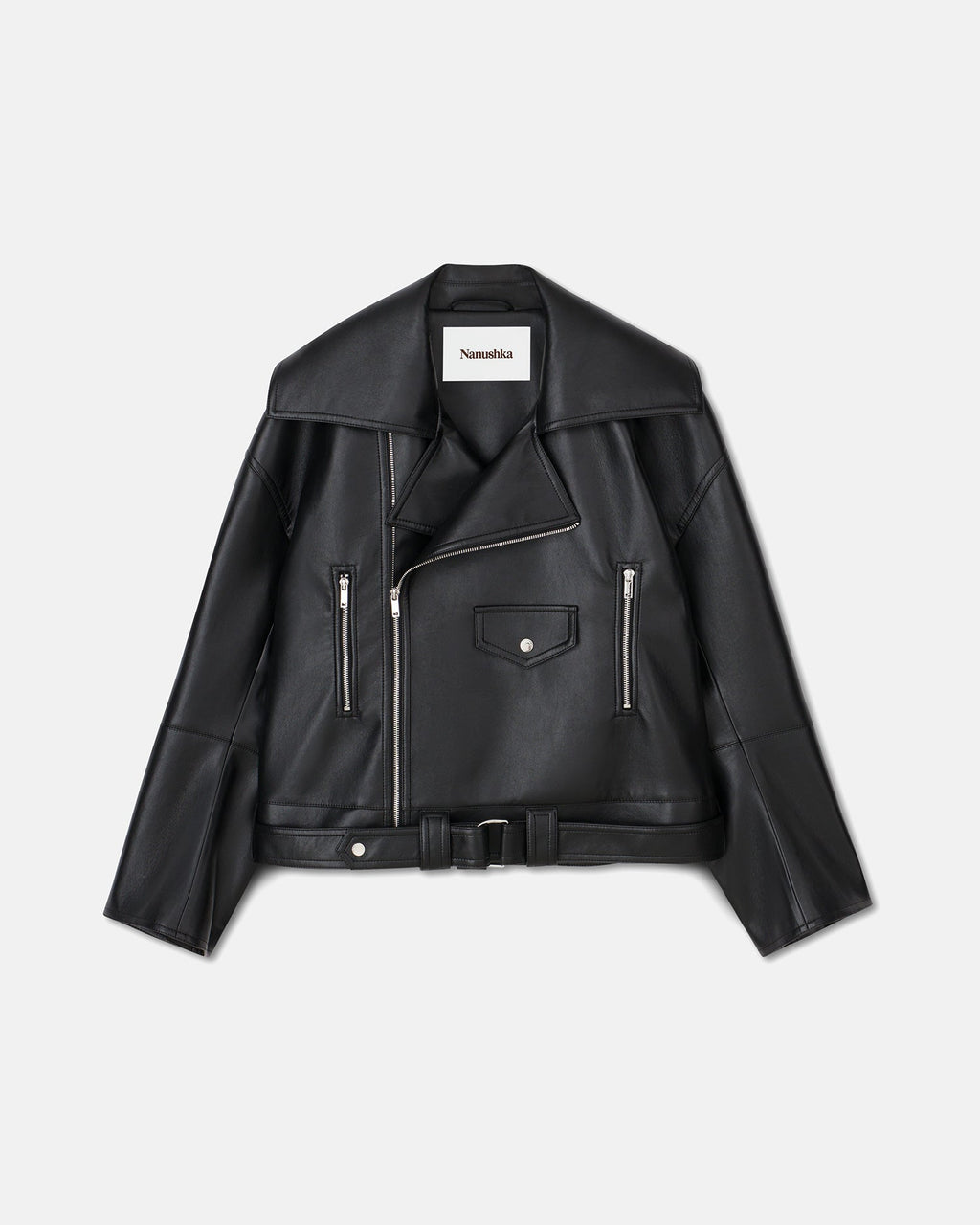 Blouson en cuir recyclé - Noir