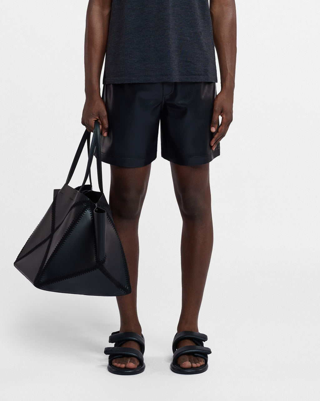 Shorts en similicuir - Noir
