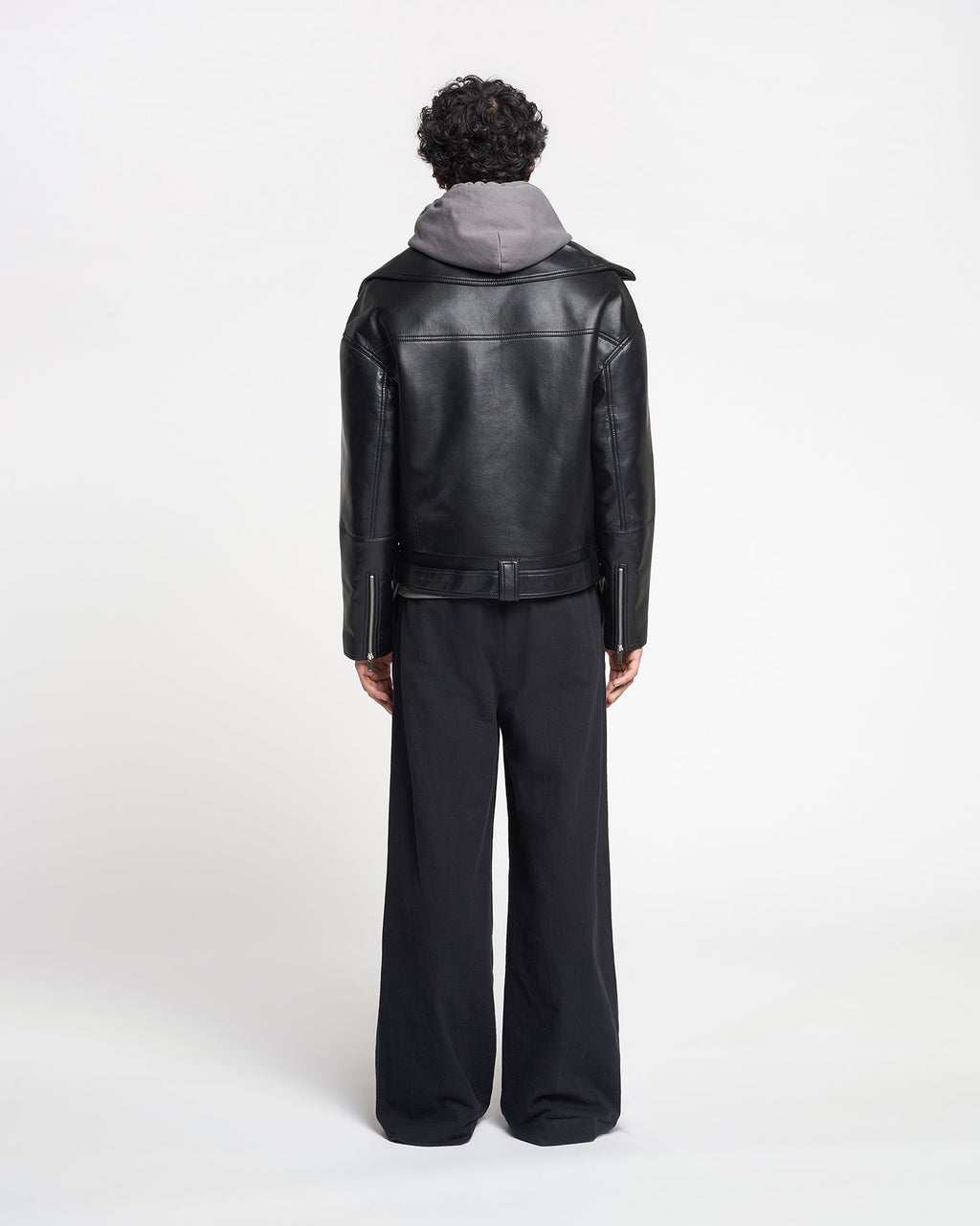 Blouson en cuir recyclé - Noir
