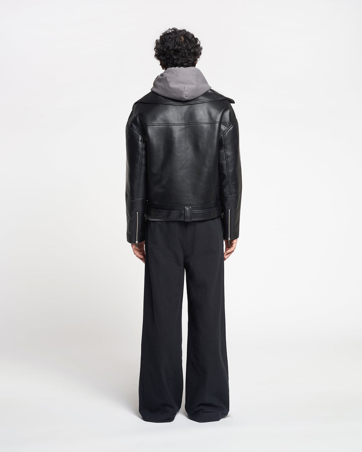 Blouson en cuir recyclé - Noir