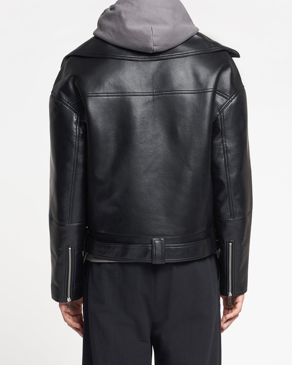 Blouson en cuir recyclé - Noir