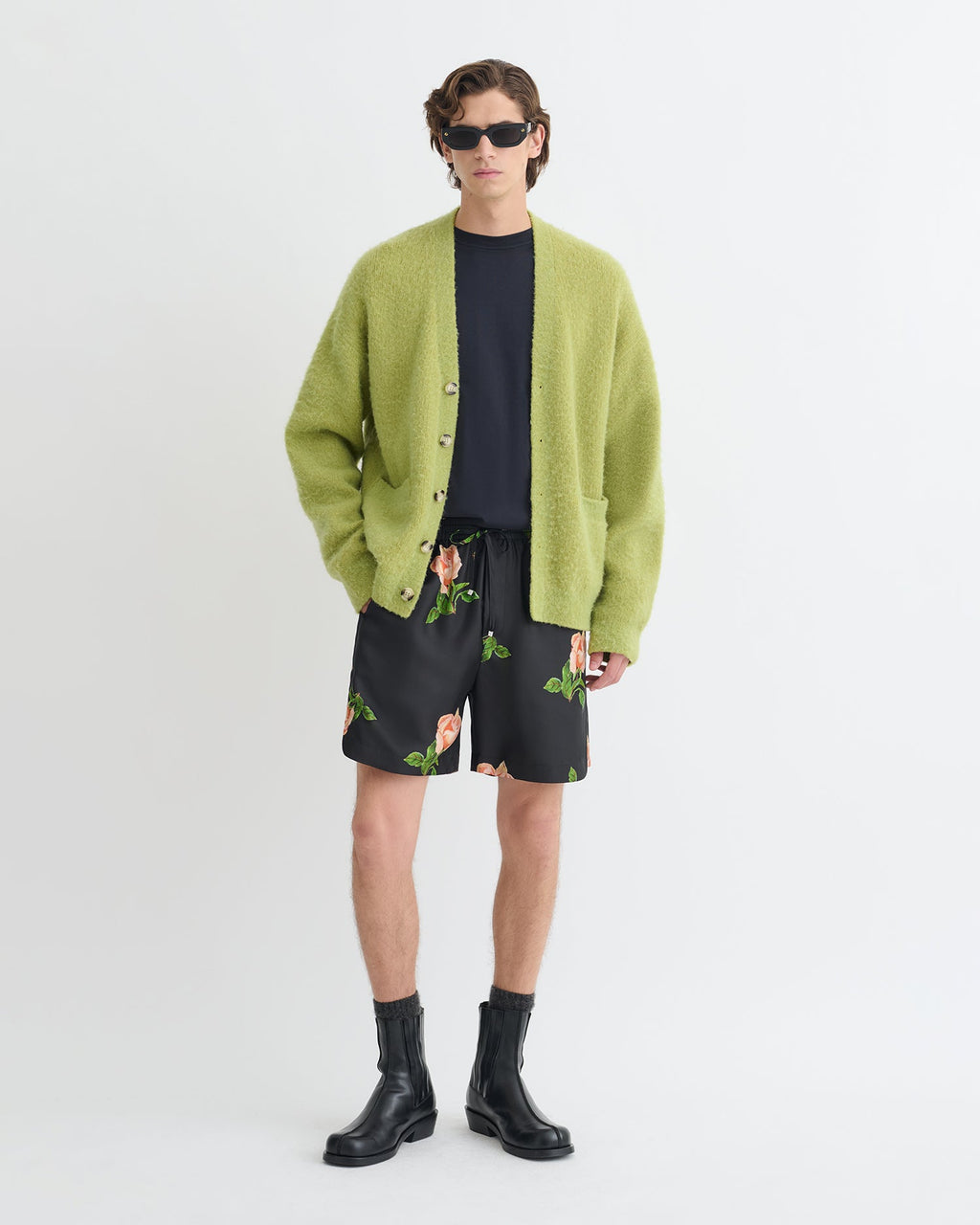 Cardigan en alpaga brossé - Vert