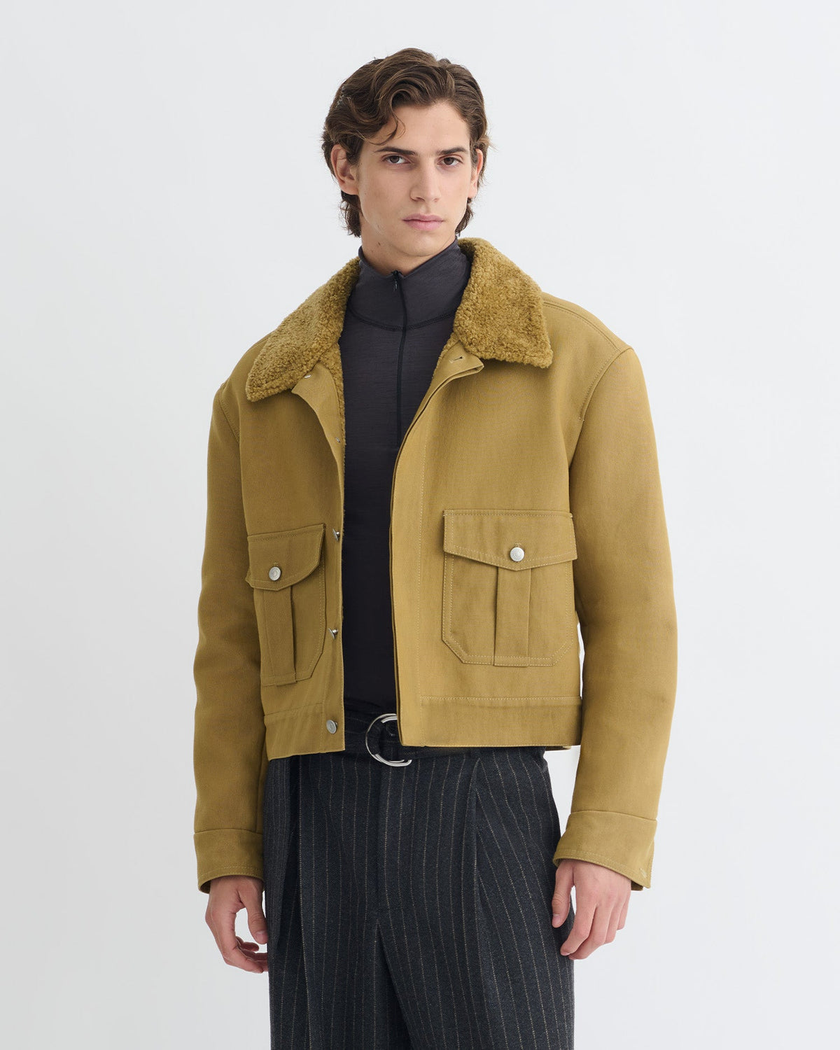 Veste en coton huilé - Kaki jaune