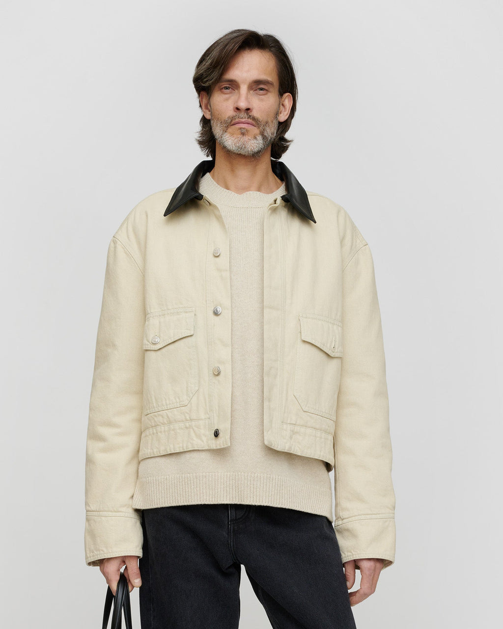 Veste en jean - Beige/Noir