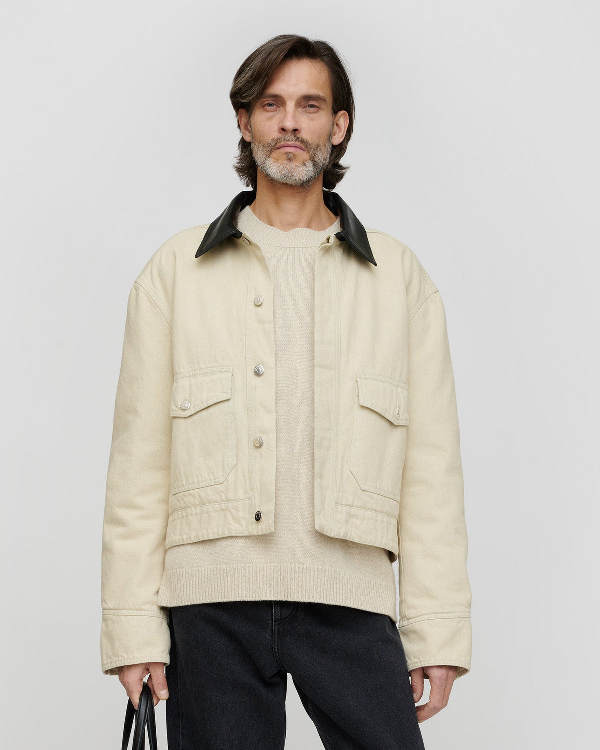 Veste en jean - Beige/Noir