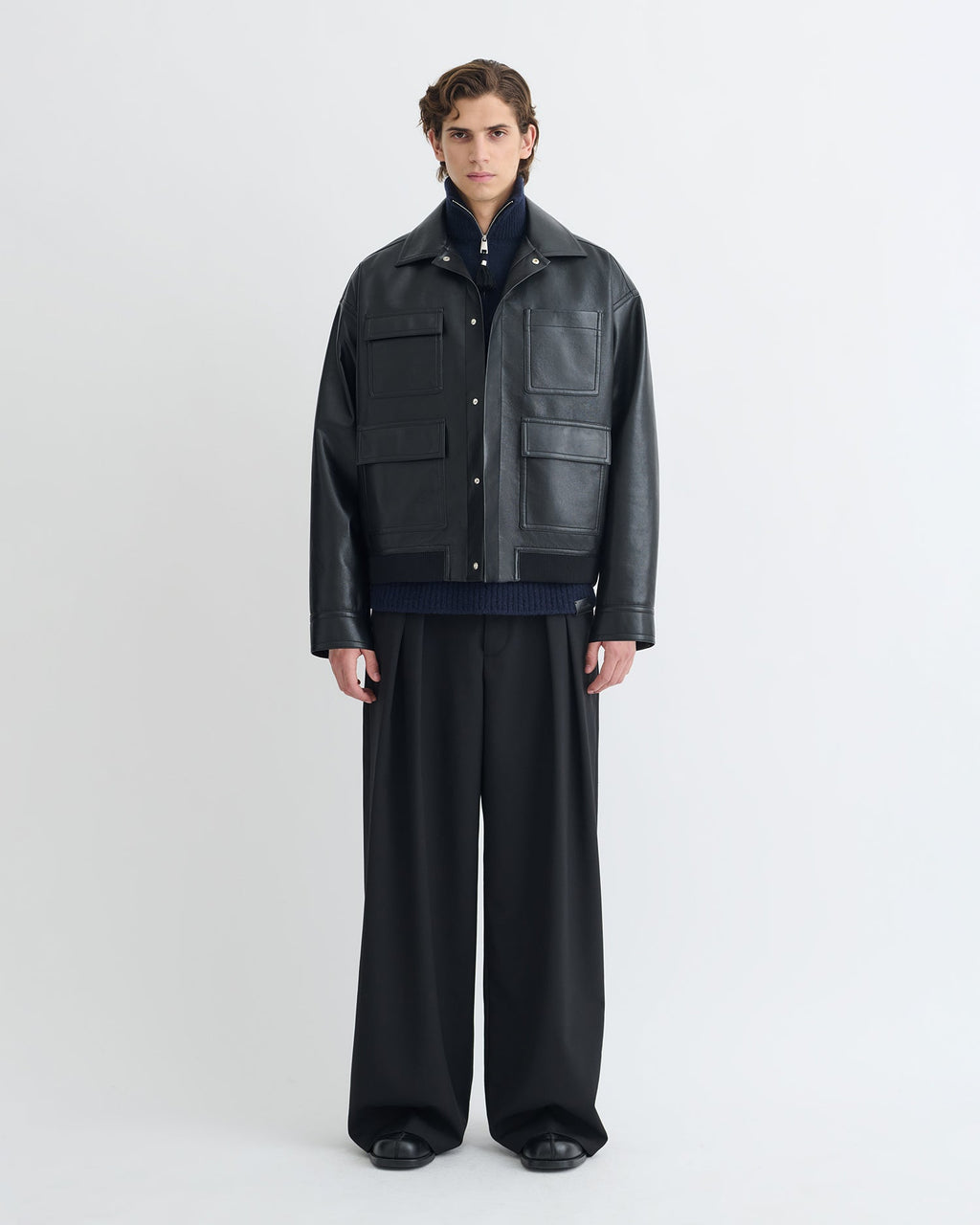 Veste en cuir régénéré - Noir