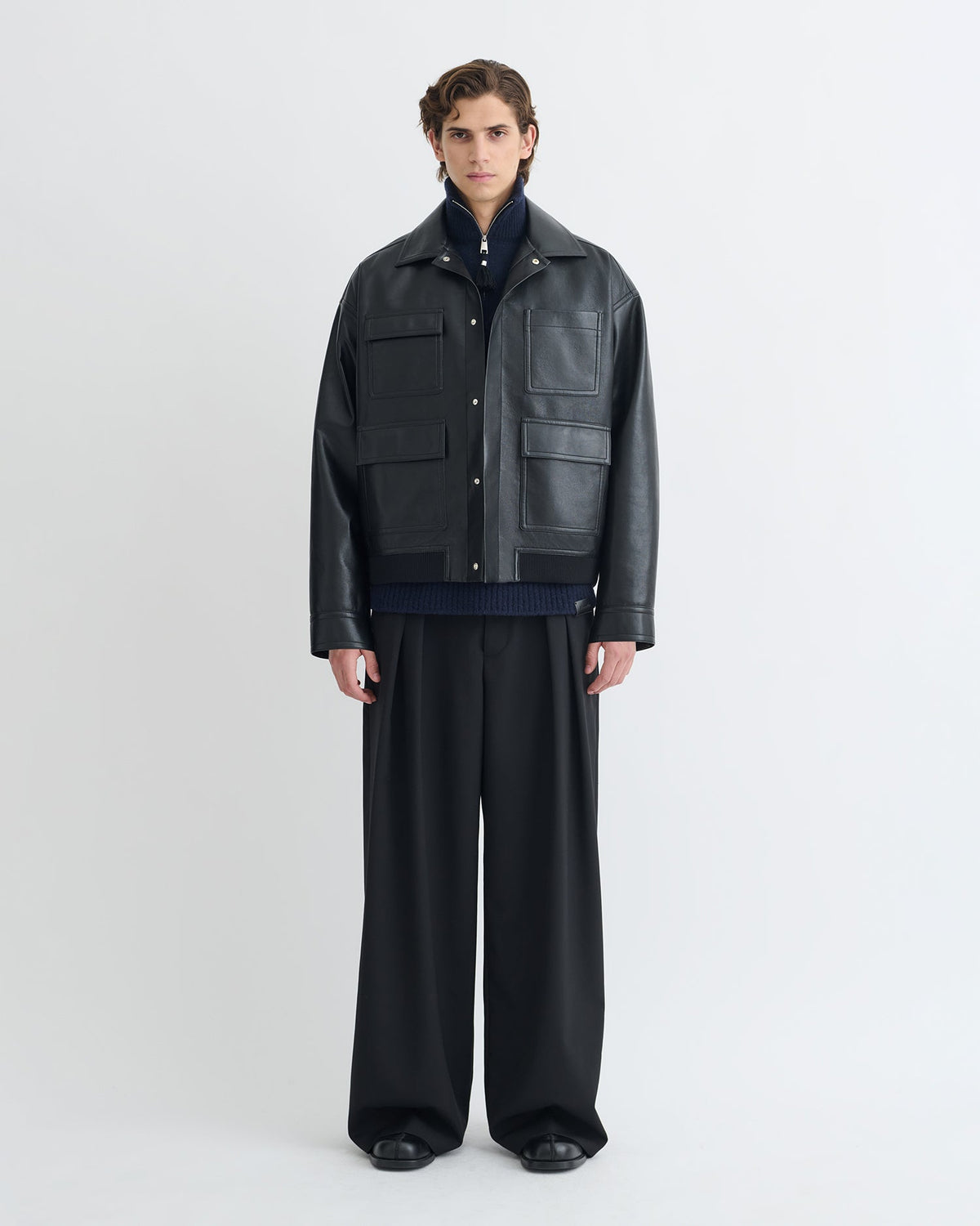 Veste en cuir régénéré - Noir