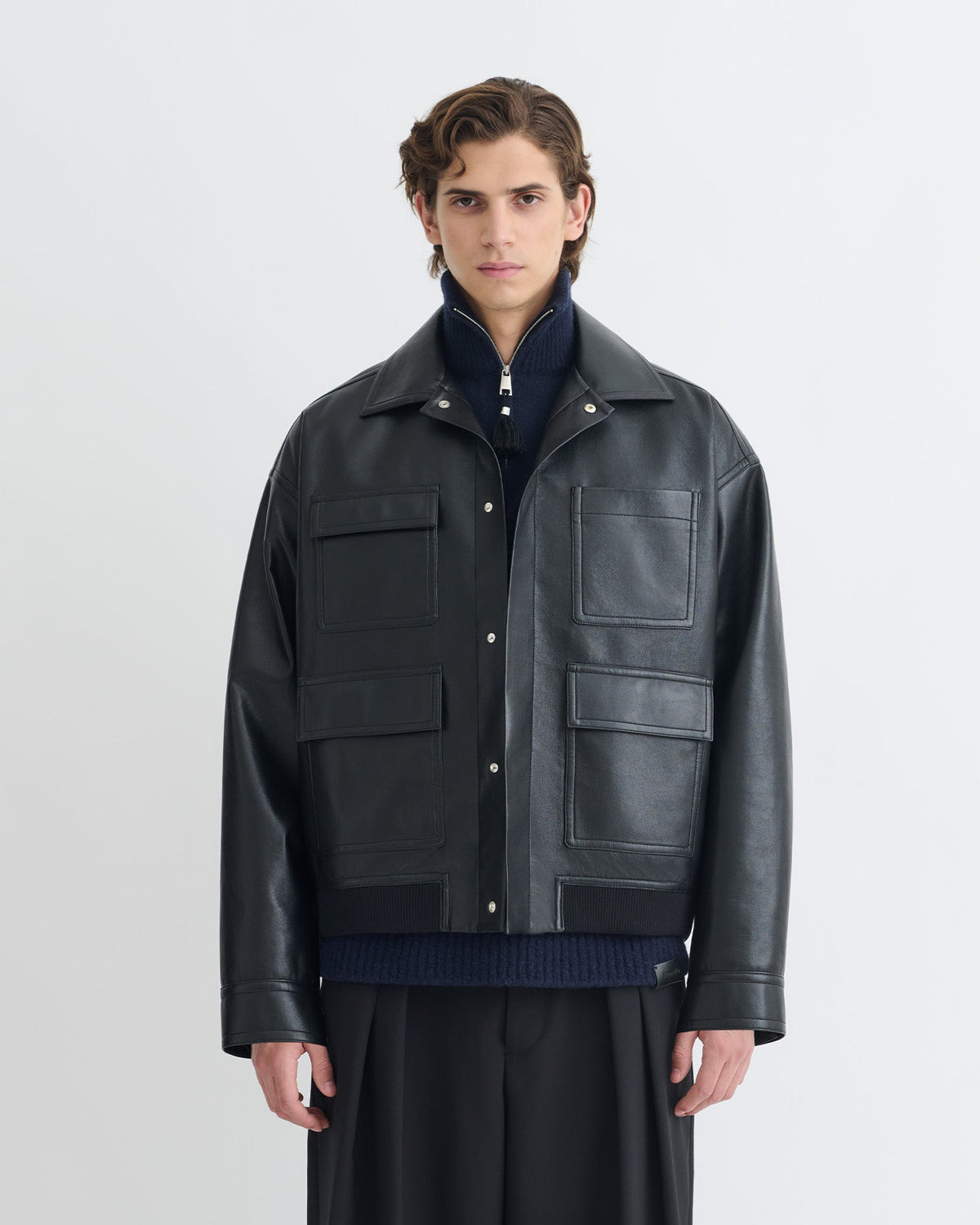 Veste en cuir régénéré - Noir