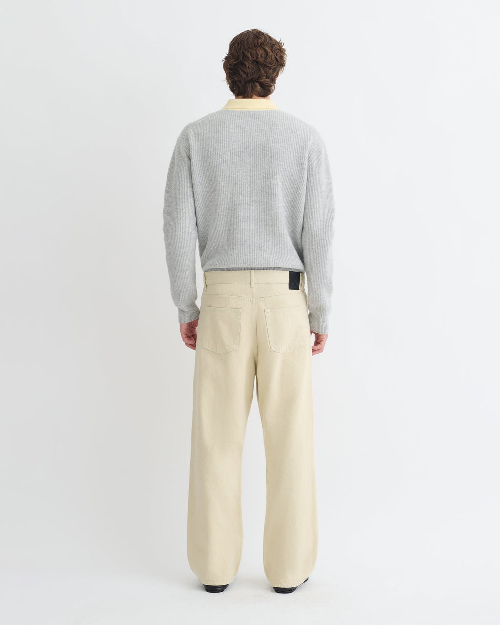 Jean bootcut en jean beige - Beige