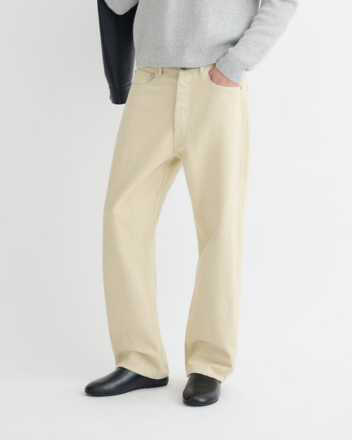 Jean bootcut en jean beige - Beige