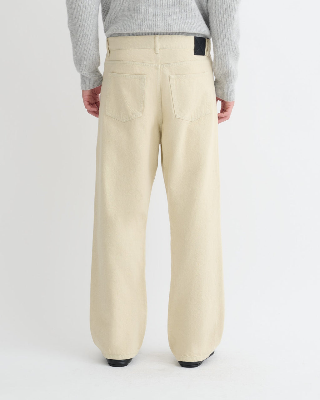 Jean bootcut en jean beige - Beige