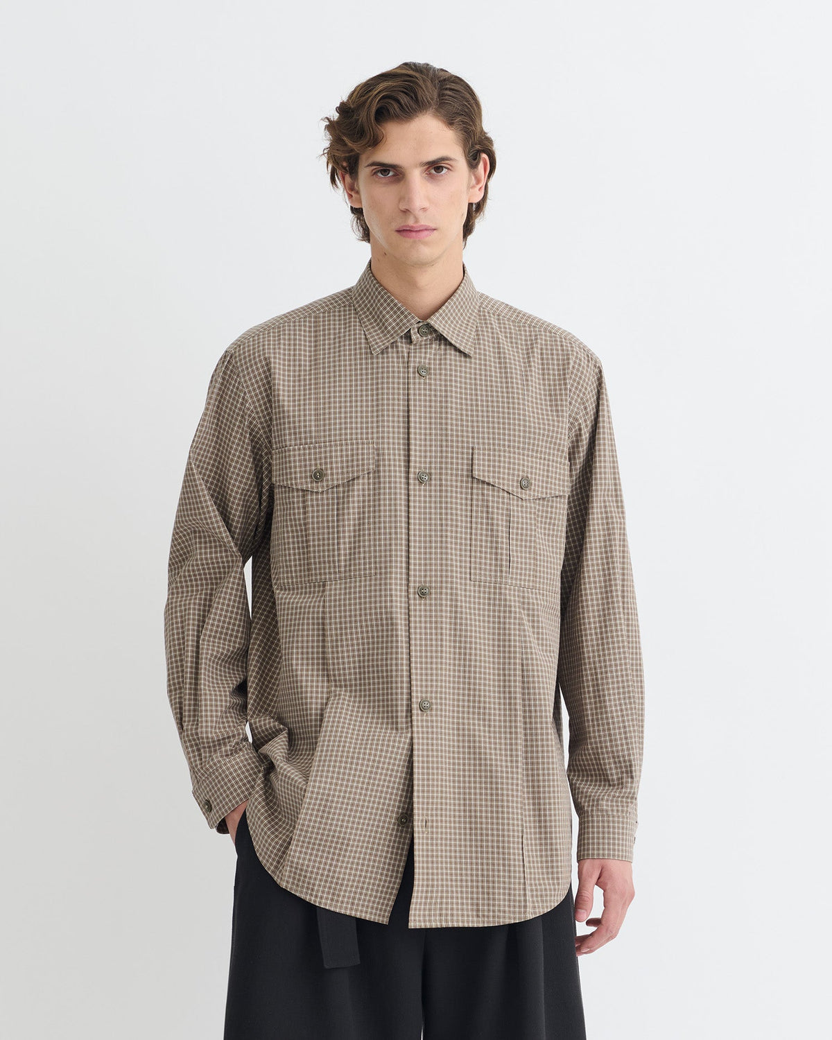 Chemise à carreaux - Marron/Crème