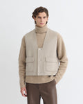 Gilet court double laine - Stone