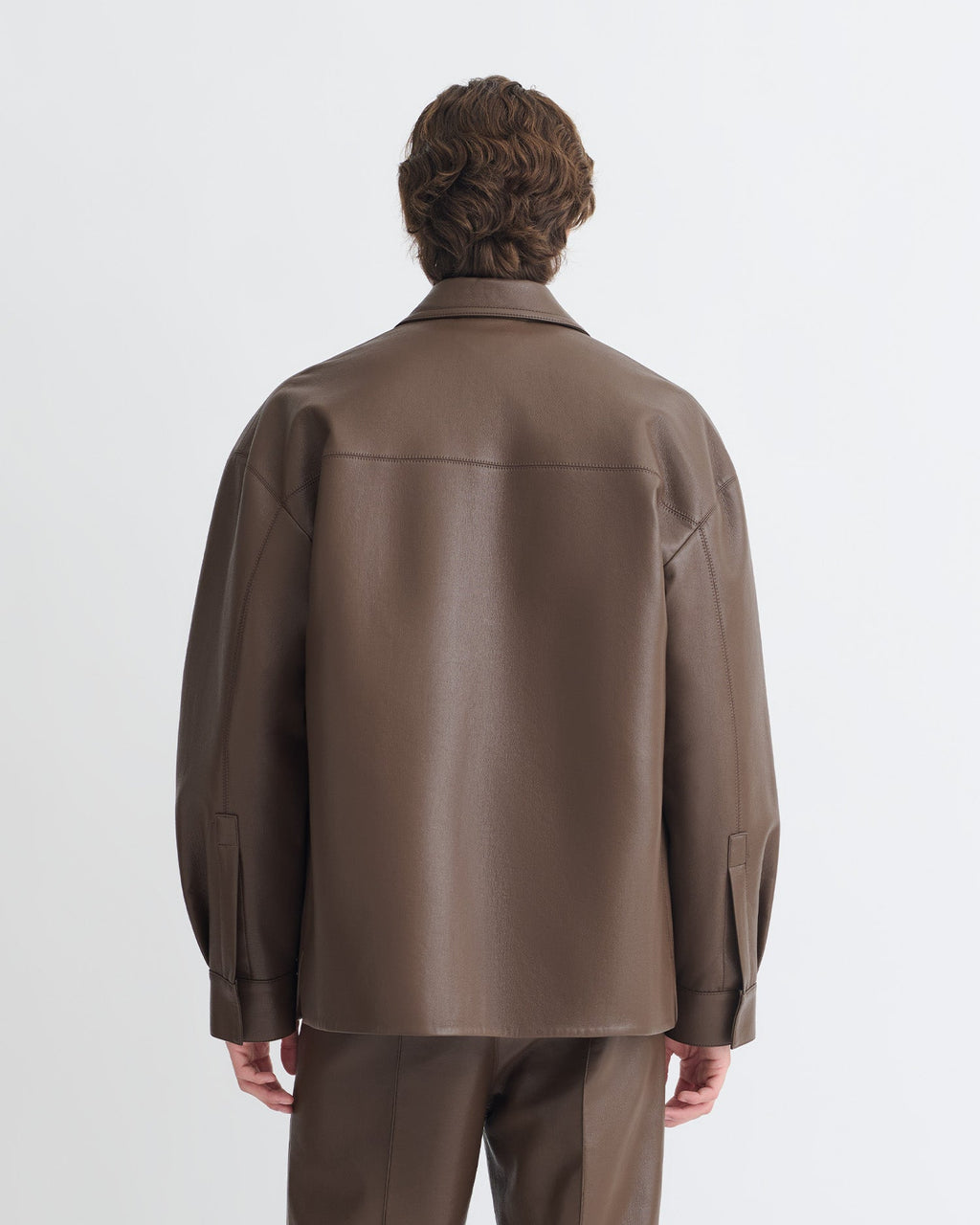 Surchemise en cuir recyclé - Chocolat