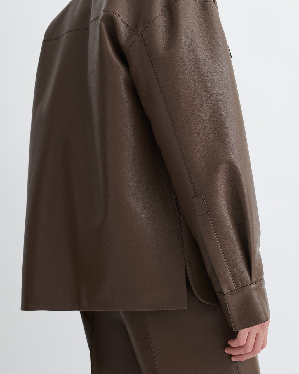 Surchemise en cuir recyclé - Chocolat