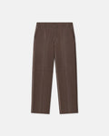 Pantalon droit en cuir recyclé - Chocolat