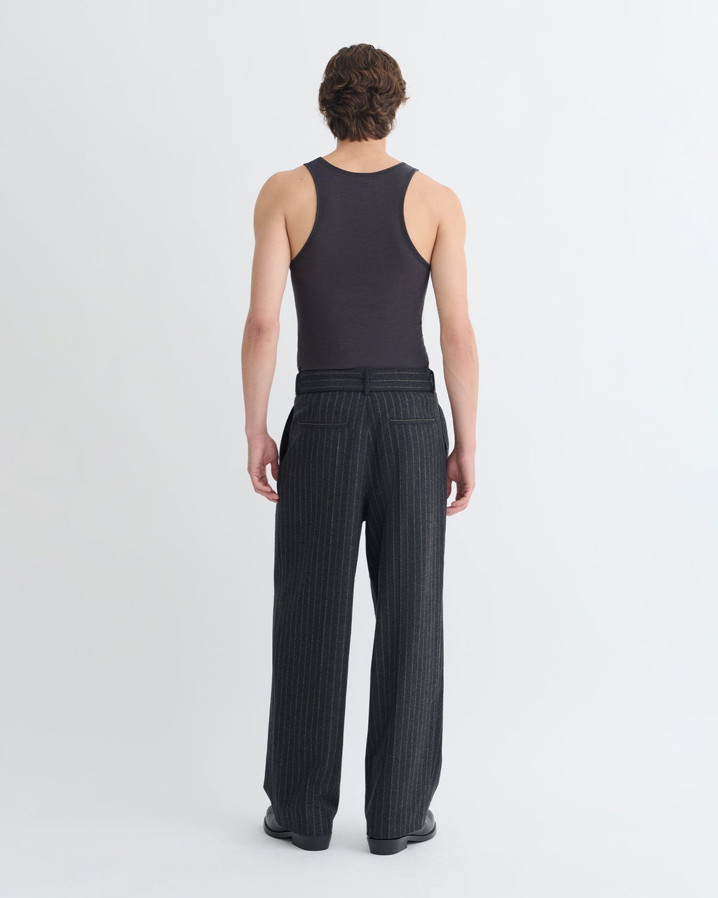 Débardeur en jersey de laine mélangée - Gris chiné