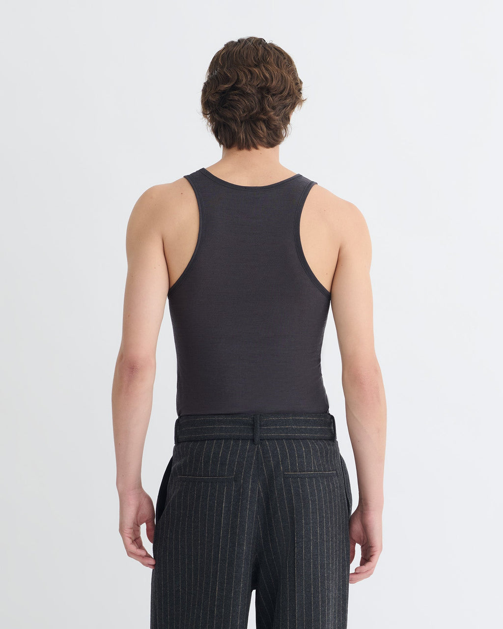 Débardeur en jersey de laine mélangée - Gris chiné
