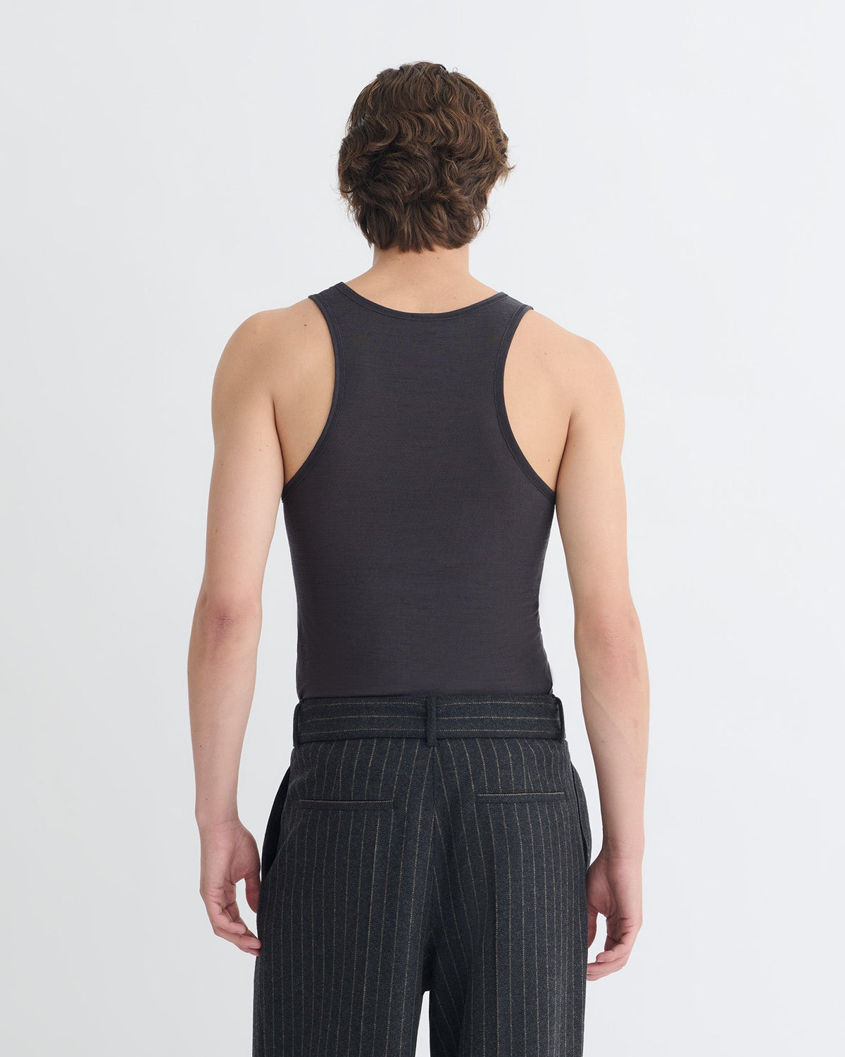 Débardeur en jersey de laine mélangée - Gris chiné