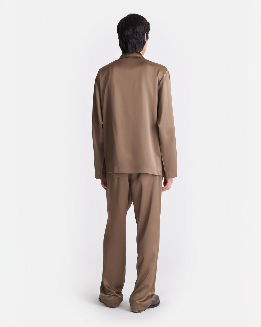 Pantalon en satin fluide - Grain de café