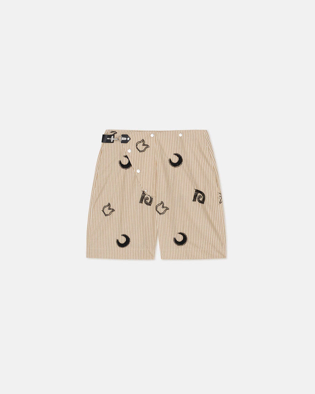 Short rayé perlé - Beige/Noir