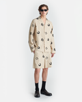 Short rayé perlé - Beige/Noir
