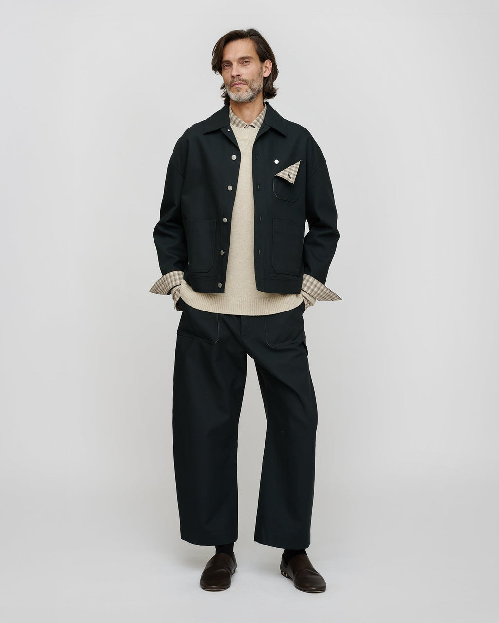 Veste structurée en sergé - Anthracite