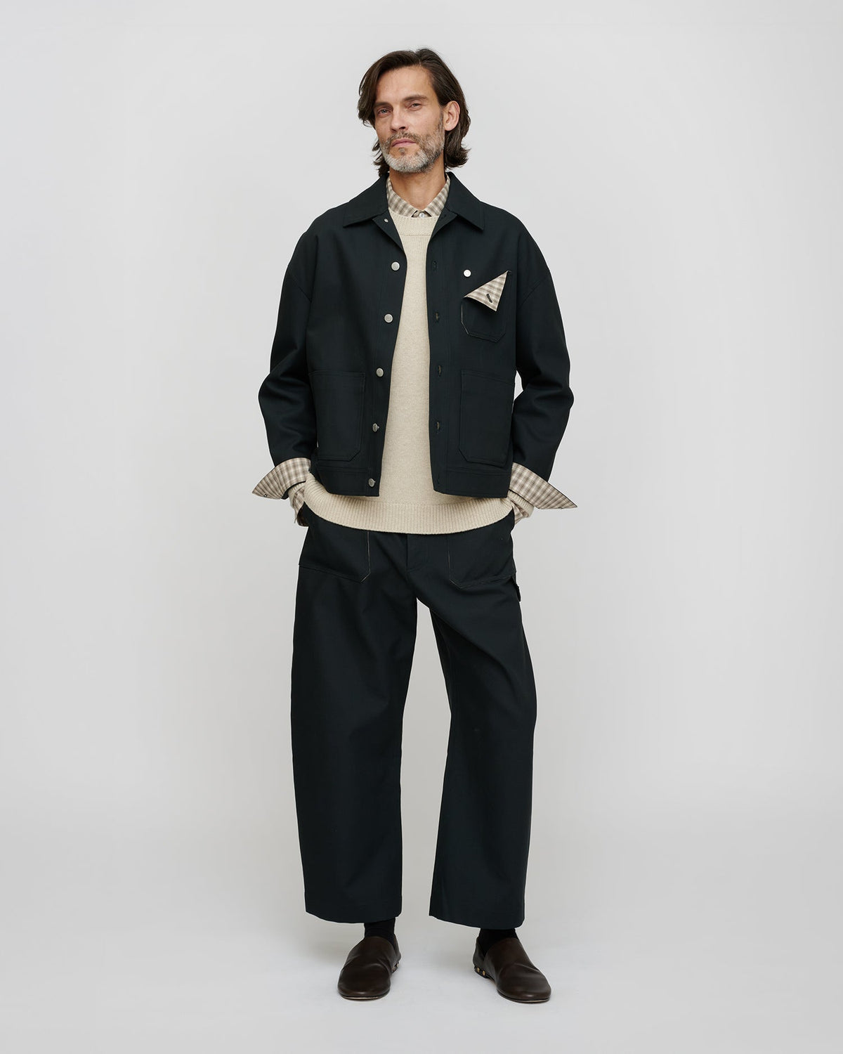 Veste structurée en sergé - Anthracite