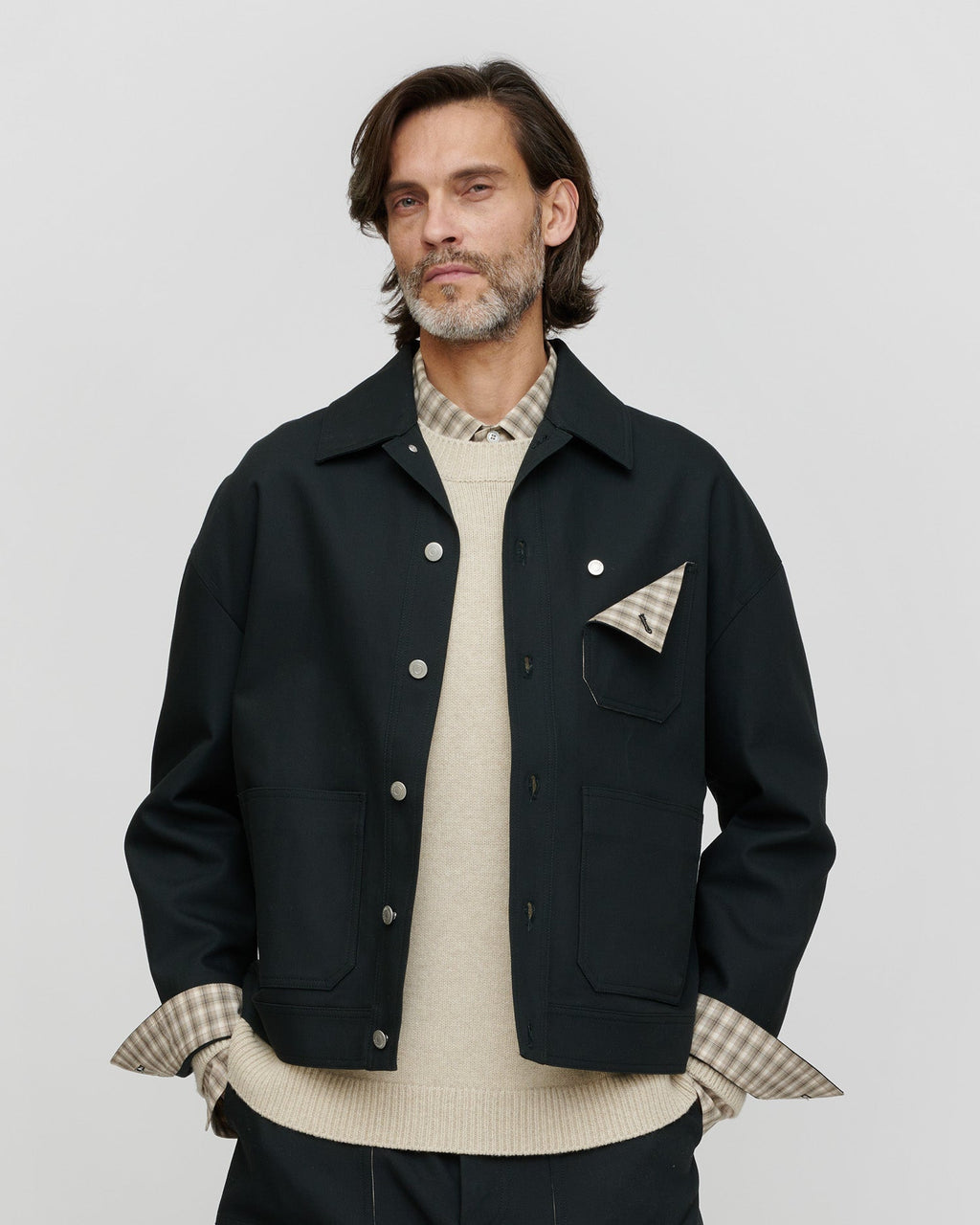 Veste structurée en sergé - Anthracite