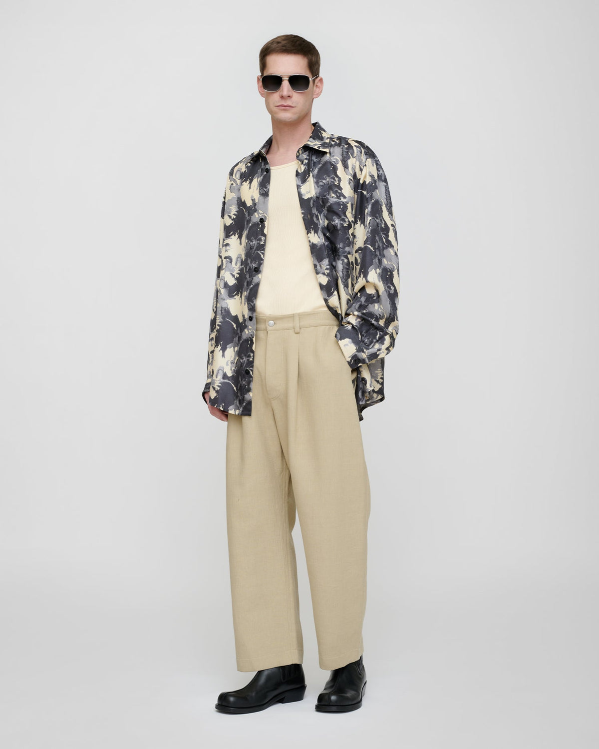 Pantalon Large en Lin Doublé - Sable