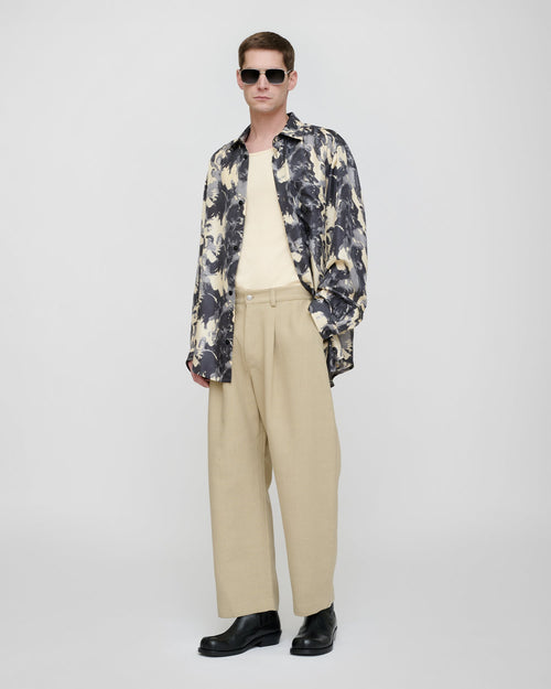 Pantalon Large en Lin Doublé - Sable
