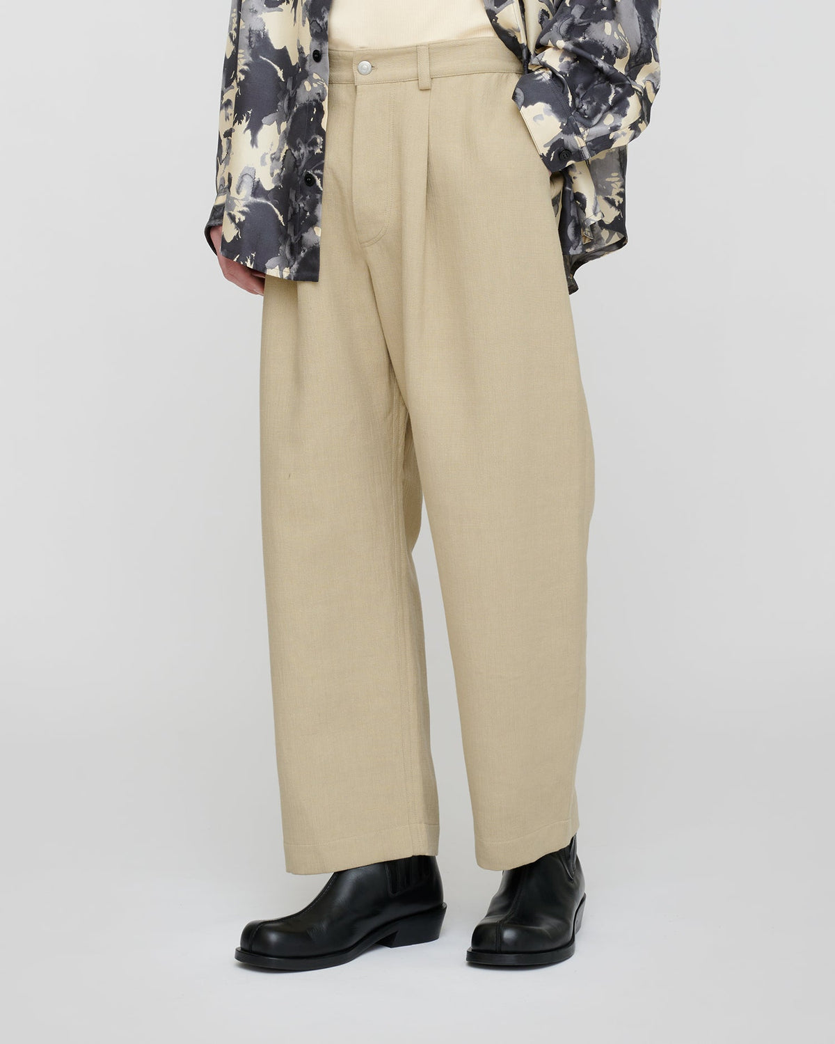 Pantalon Large en Lin Doublé - Sable