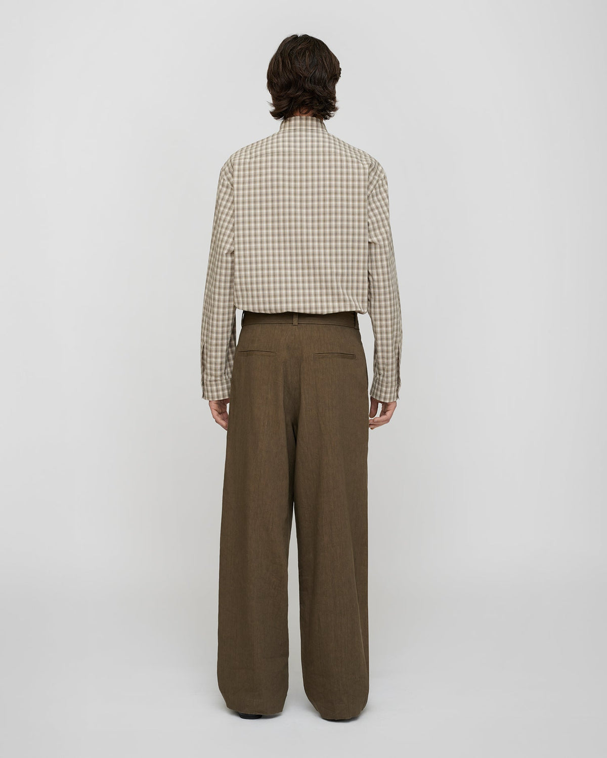 Chemise à carreaux - Crème/Gris