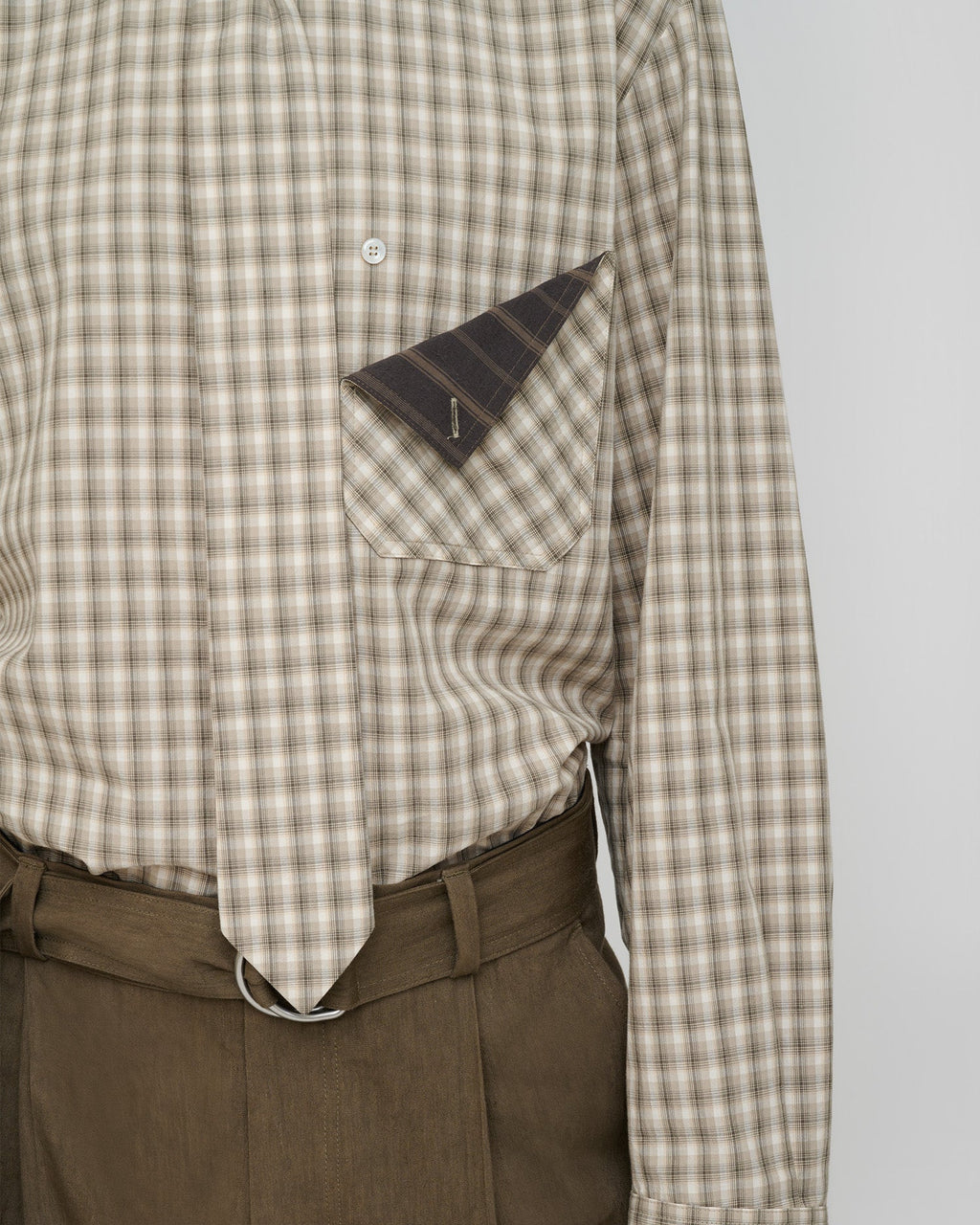 Chemise à carreaux - Crème/Gris