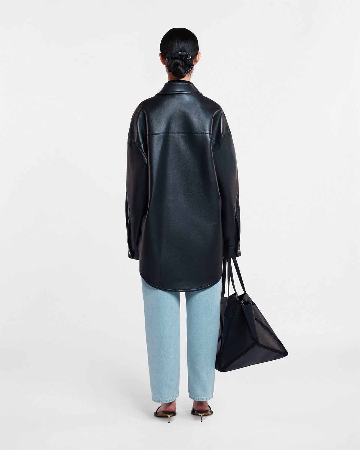 Surchemise en Cuir Régénéré - Noir