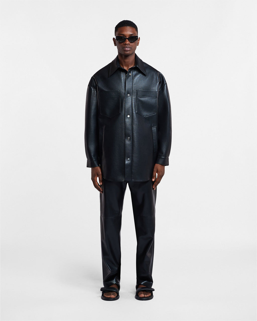 Surchemise en Cuir Régénéré - Noir