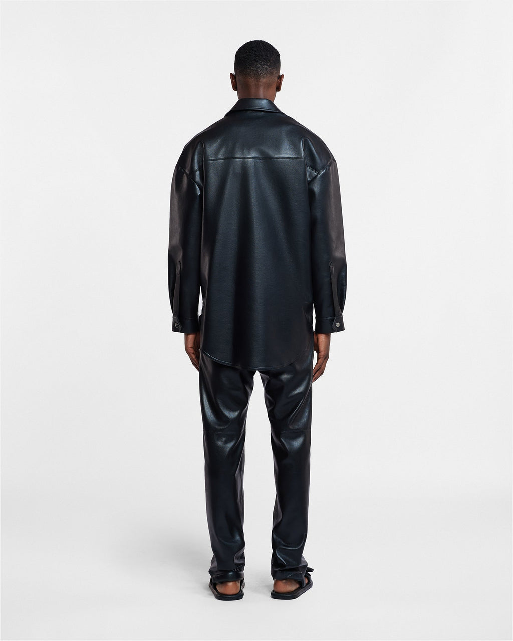 Surchemise en Cuir Régénéré - Noir
