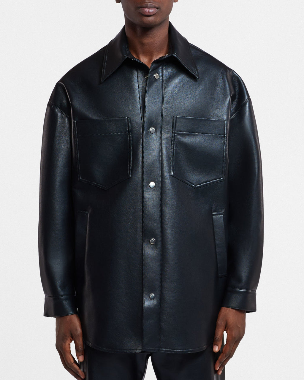 Surchemise en Cuir Régénéré - Noir