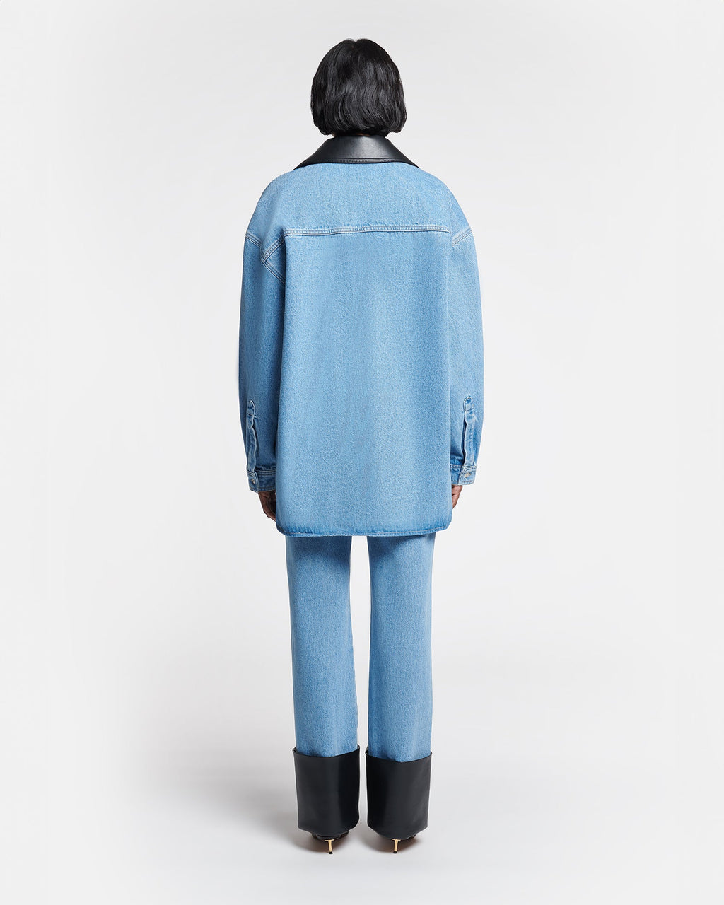 Chemise en jean en coton biologique - Bleu moyen