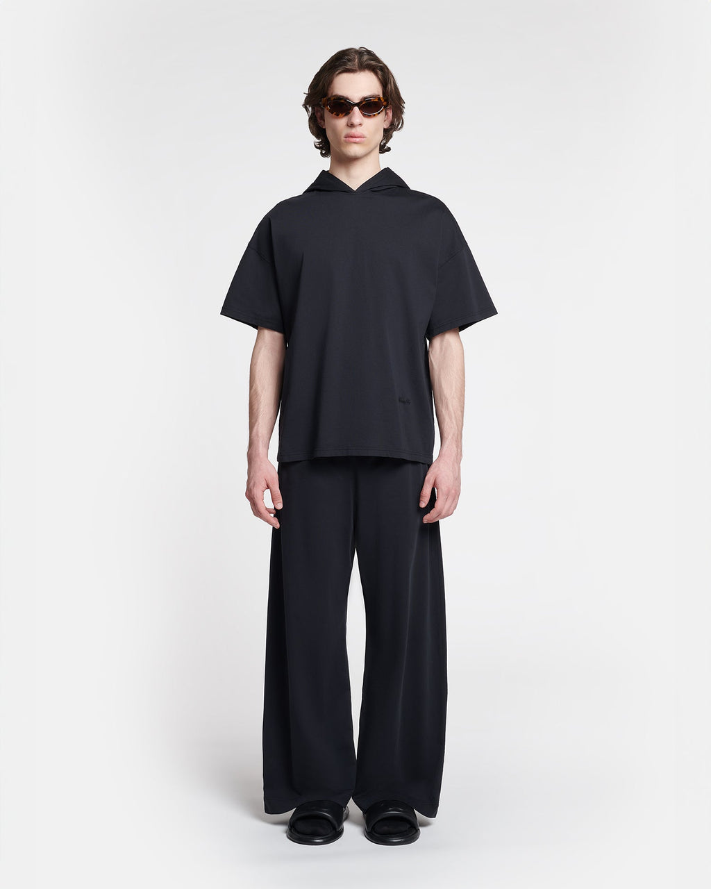 T-shirt à capuche en jersey de coton - Noir