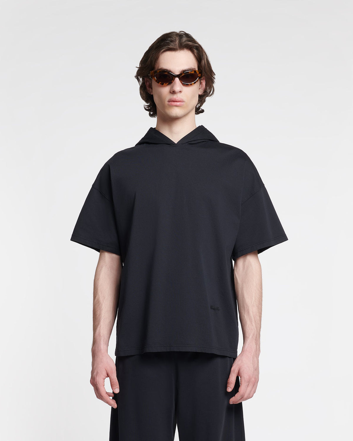 T-shirt à capuche en jersey de coton - Noir