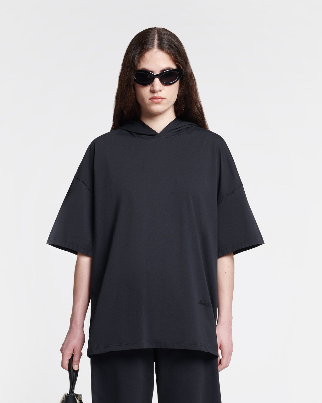 T-shirt à capuche en jersey de coton - Noir