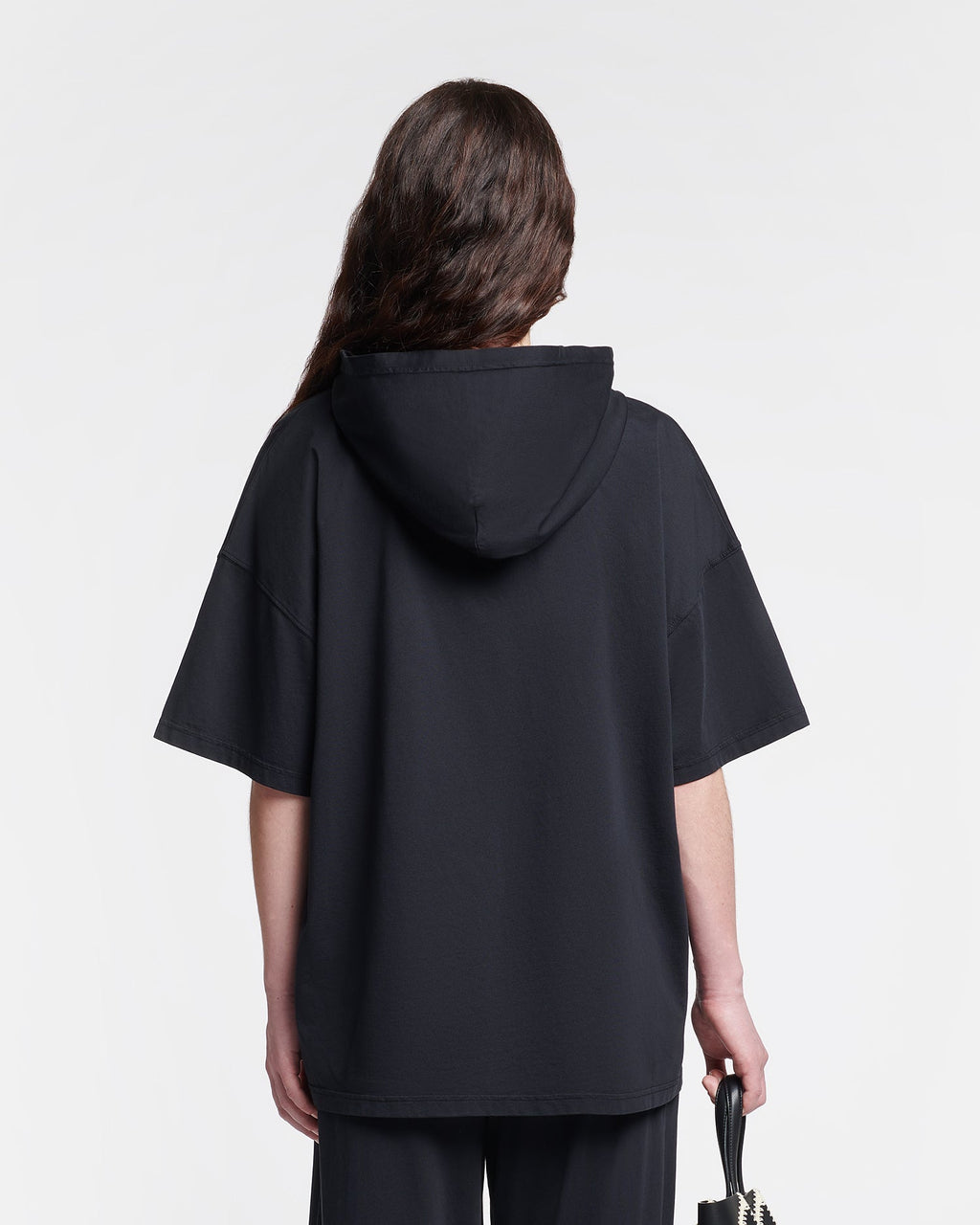 T-shirt à capuche en jersey de coton - Noir