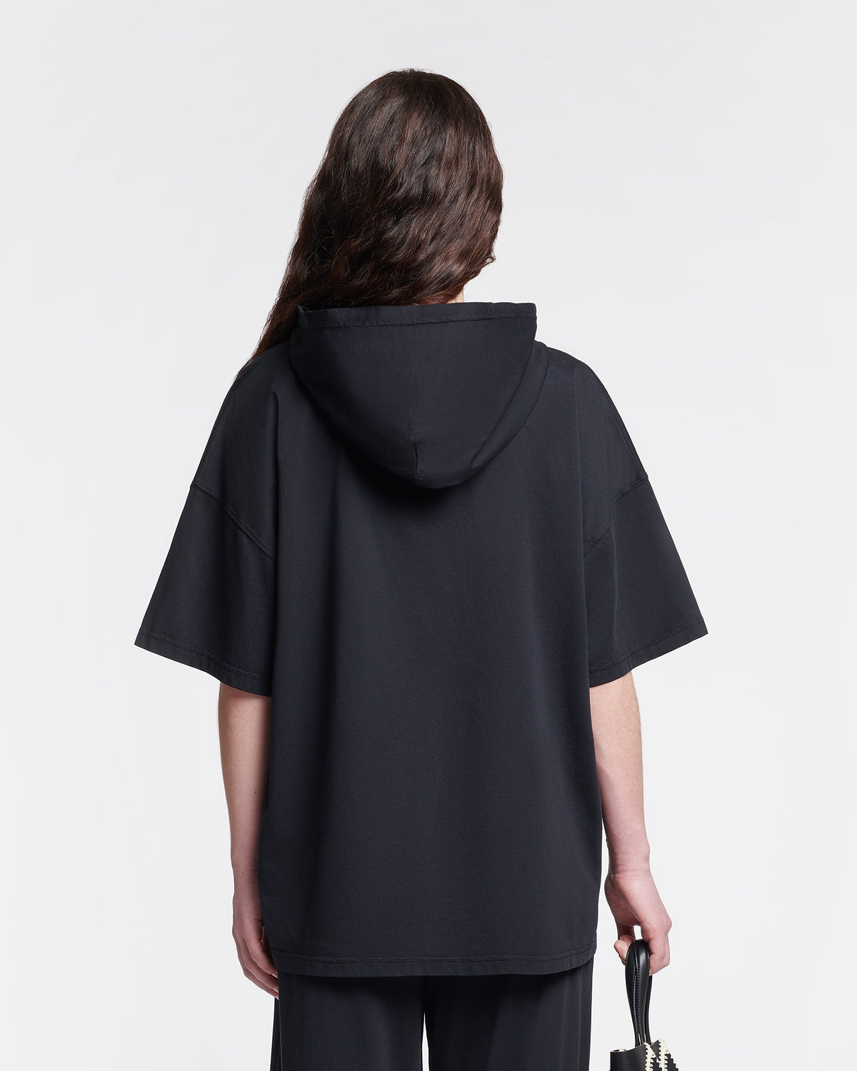 T-shirt à capuche en jersey de coton - Noir