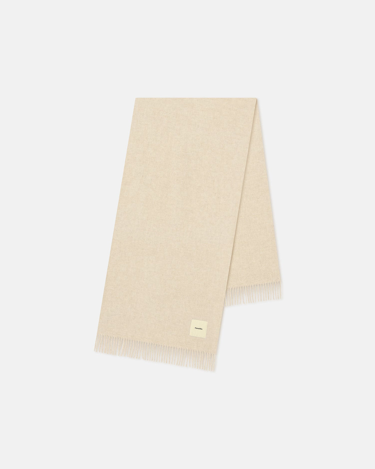 Écharpe à franges large - Beige clair