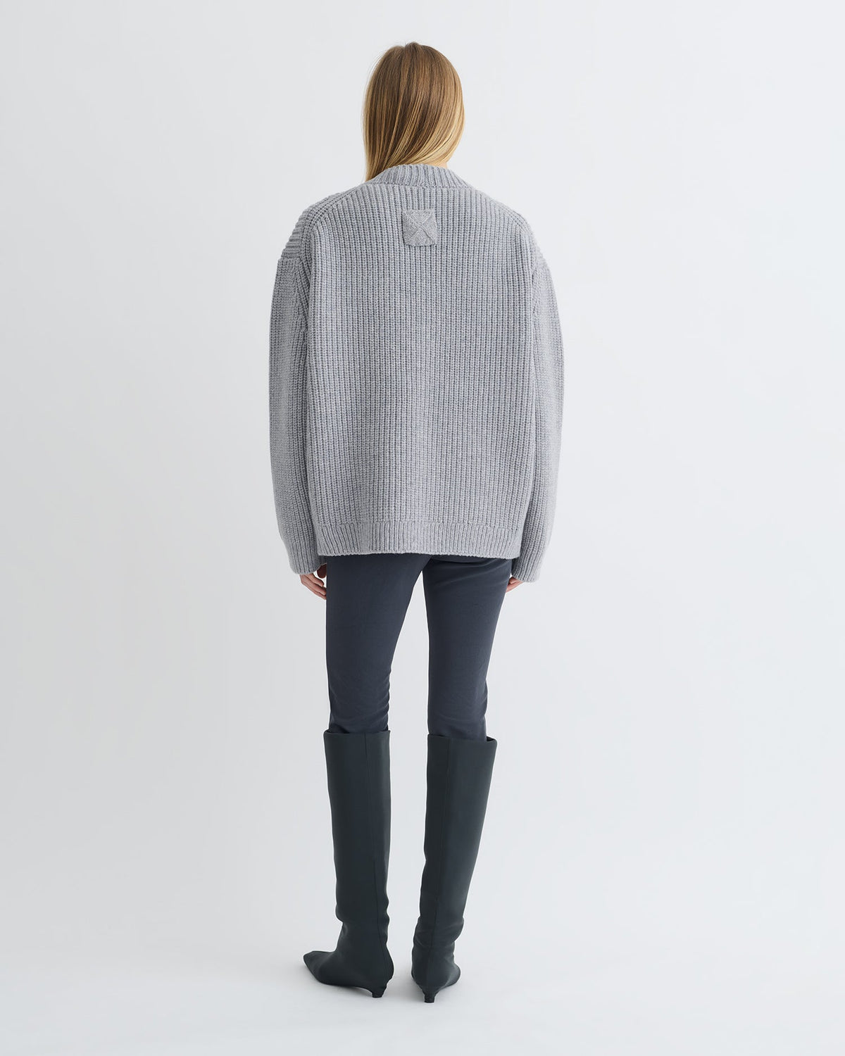 Cardigan mérinos et cachemire - Gris clair