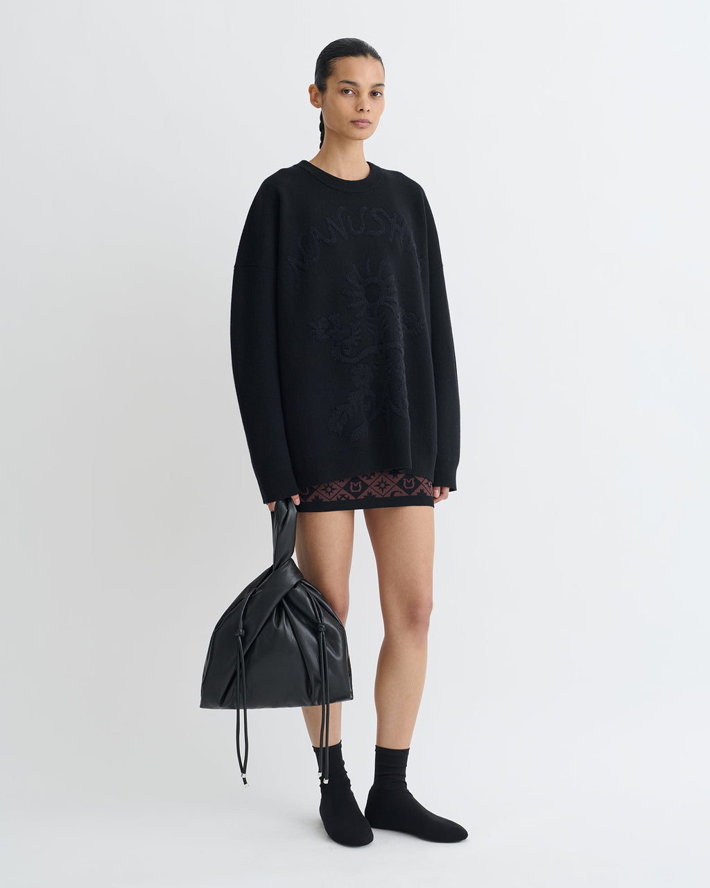 Pull mérinos - Noir/Noir cassé