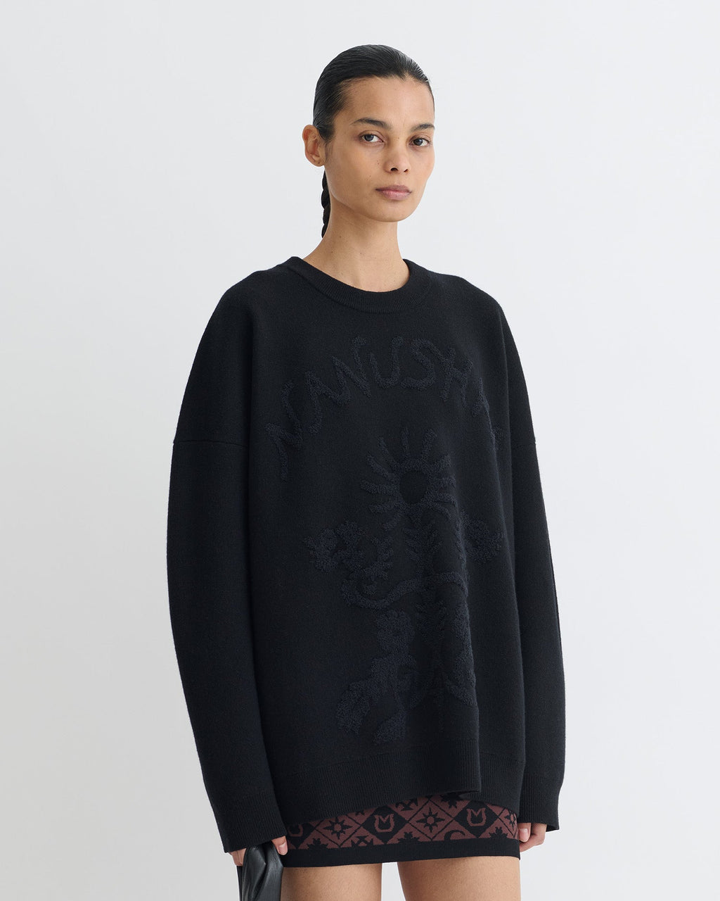 Pull mérinos - Noir/Noir cassé