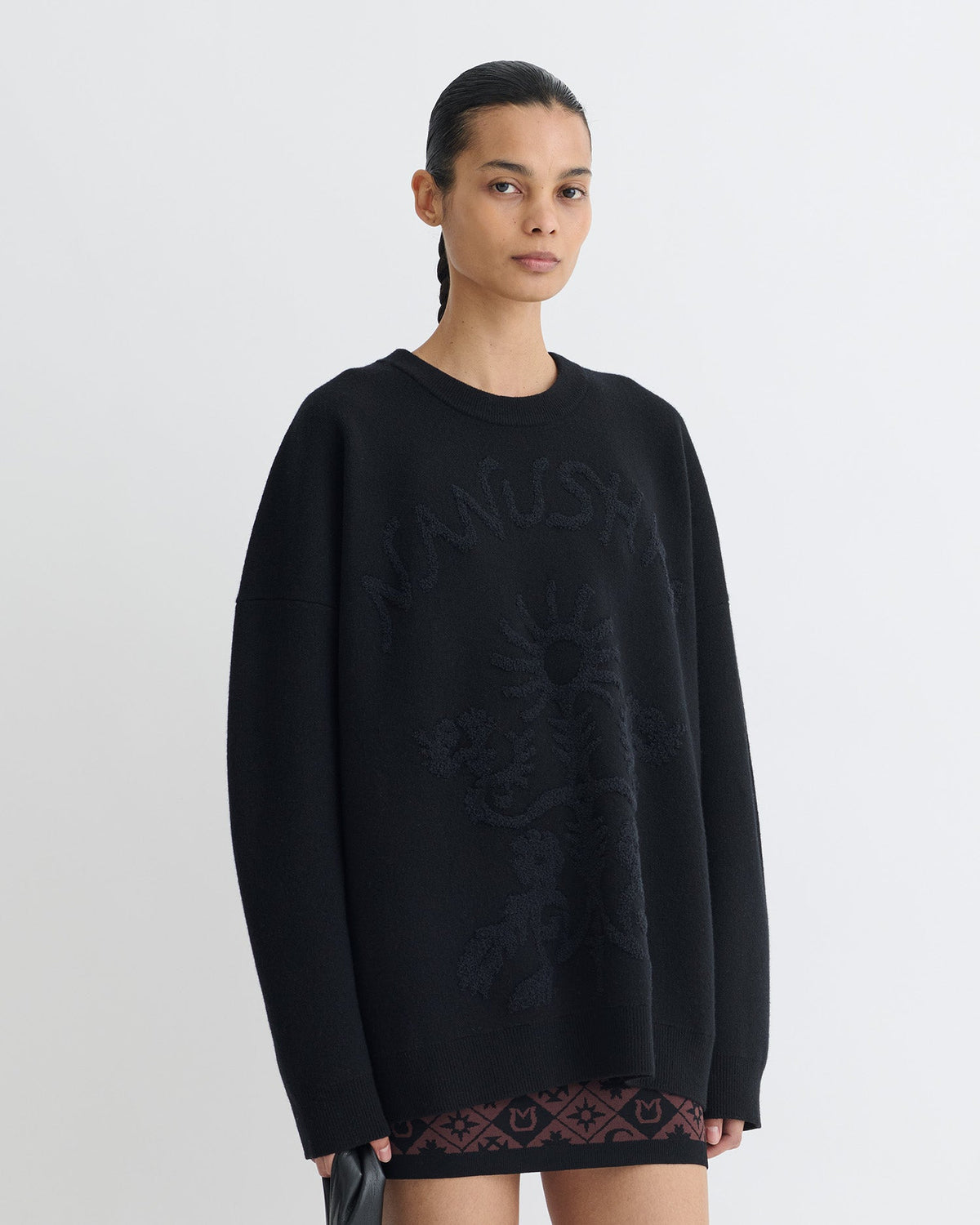 Pull mérinos - Noir/Noir cassé