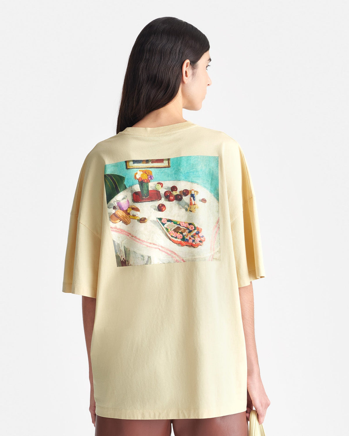 T-shirt en jersey de coton imprimé - Cœur crème/pain d'épice